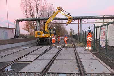 Heilbronn quayside railway, renewal of track system