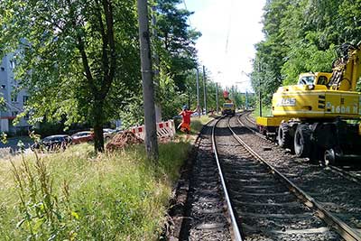 Overhead line equipment Chemnitz to Hutholz line