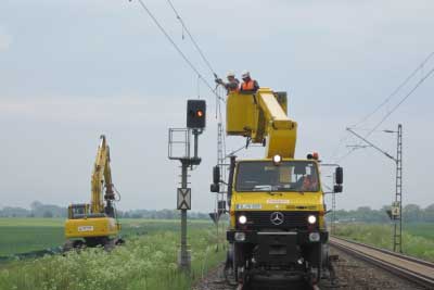 Renewal track bed, km 44.8 – km 45.87 with renewal und adjustment of overhead line equipment route 6401, Stendal – Wittenberge, section of track Seehausen – Geestgottberg