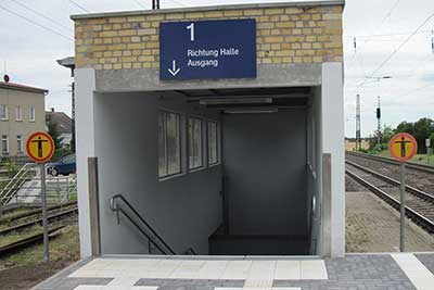 Stumsdorf railway station, construction of new outer and central platform